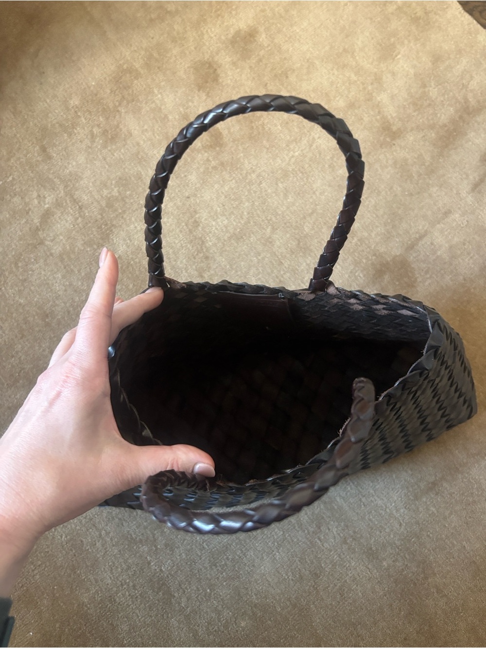 Dragon Diffusion Woven Leather Tote in Dark Brown - Picture 5 of 7